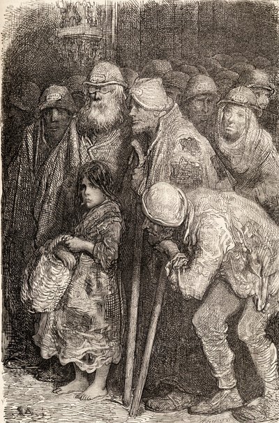Spanish Beggars from Burgos, Spain in the 19th Century, 1878 by Gustave Dore